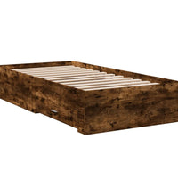 Bettgestell mit Schubladen Räuchereiche 90x200cm Holzwerkstoff