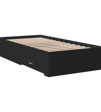Bettgestell mit Schubladen Schwarz 90x190 cm Holzwerkstoff