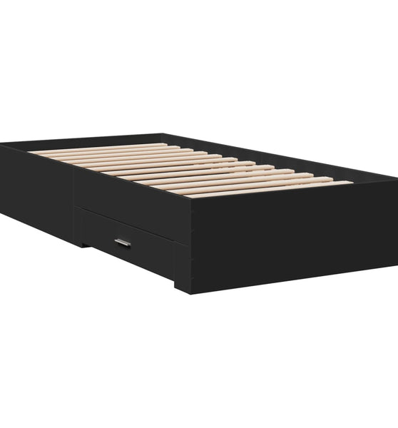 Bettgestell mit Schubladen Schwarz 90x190 cm Holzwerkstoff