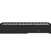 Bettgestell mit Schubladen Schwarz 90x190 cm Holzwerkstoff
