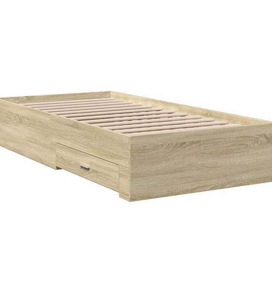 Bettgestell mit Schubladen Sonoma-Eiche 90x190 cm Holzwerkstoff