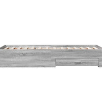 Bettgestell mit Schubladen Grau Sonoma 90x190 cm Holzwerkstoff