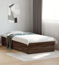 Bettgestell mit Schubladen Braun Eichen-Optik 90x190 cm