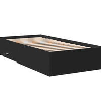 Bettgestell mit Schubladen Schwarz 75x190 cm Holzwerkstoff