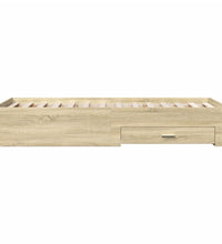 Bettgestell mit Schubladen Sonoma-Eiche 75x190 cm Holzwerkstoff