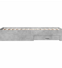 Bettgestell mit Schubladen Betongrau 75x190 cm Holzwerkstoff