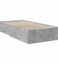 Bettgestell mit Schubladen Betongrau 75x190 cm Holzwerkstoff