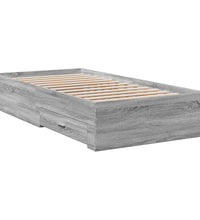 Bettgestell mit Schubladen Grau Sonoma 75x190 cm Holzwerkstoff
