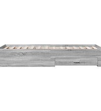 Bettgestell mit Schubladen Grau Sonoma 75x190 cm Holzwerkstoff