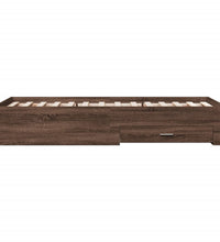 Bettgestell mit Schubladen Braun Eichen-Optik 75x190 cm