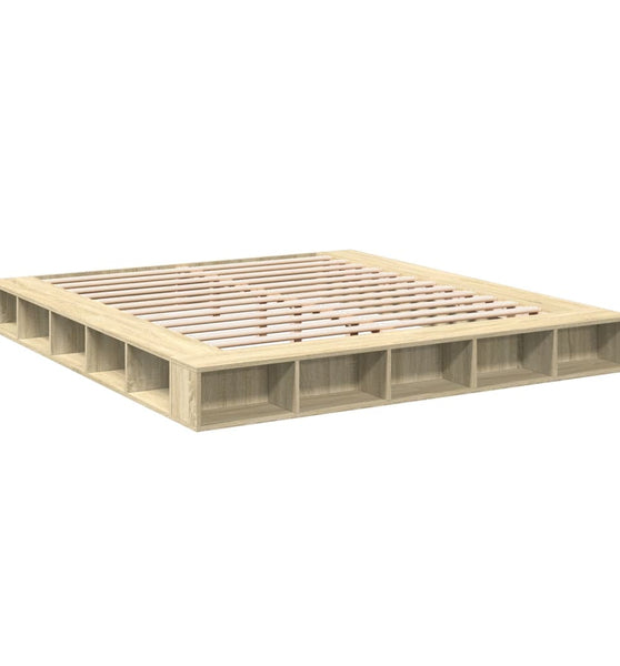 Bettgestell Sonoma-Eiche 200x200 cm Holzwerkstoff