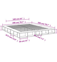 Bettgestell Sonoma-Eiche 200x200 cm Holzwerkstoff