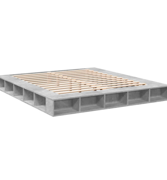 Bettgestell Betongrau 200x200 cm Holzwerkstoff