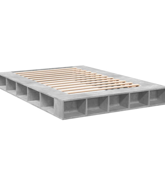 Bettgestell Betongrau 160x200 cm Holzwerkstoff