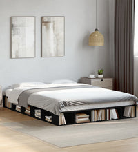 Bettgestell Schwarz 150x200 cm Holzwerkstoff