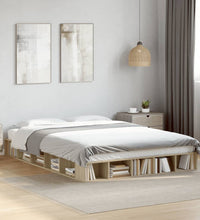 Bettgestell Sonoma-Eiche 150x200 cm Holzwerkstoff