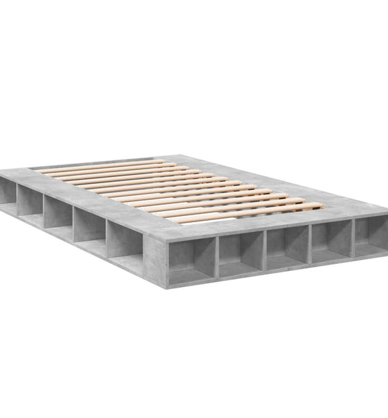 Bettgestell Betongrau 140x190 cm Holzwerkstoff