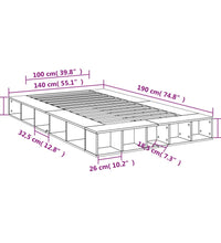Bettgestell Braun Eichen-Optik 140x190 cm Holzwerkstoff