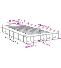 Bettgestell Sonoma-Eiche 120x190 cm Holzwerkstoff