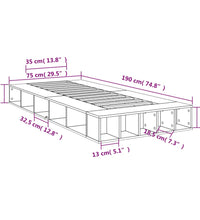 Bettgestell Sonoma-Eiche 75x190 cm Holzwerkstoff