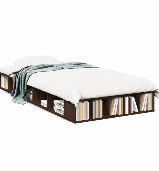 Bettgestell Braun Eichen-Optik 75x190 cm Holzwerkstoff