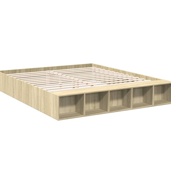 Bettgestell Sonoma-Eiche 200x200 cm Holzwerkstoff