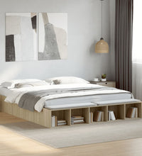 Bettgestell Sonoma-Eiche 200x200 cm Holzwerkstoff