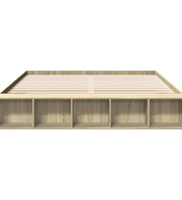 Bettgestell Sonoma-Eiche 200x200 cm Holzwerkstoff