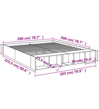 Bettgestell Sonoma-Eiche 200x200 cm Holzwerkstoff