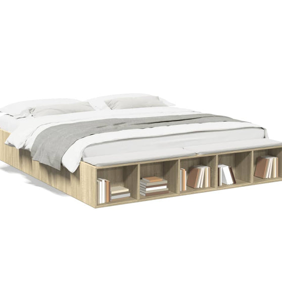 Bettgestell Sonoma-Eiche 200x200 cm Holzwerkstoff