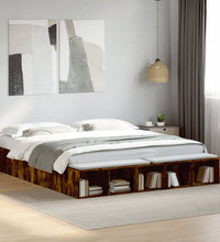 Bettgestell Räuchereiche 200x200 cm Holzwerkstoff