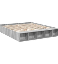 Bettgestell Grau Sonoma 200x200 cm Holzwerkstoff