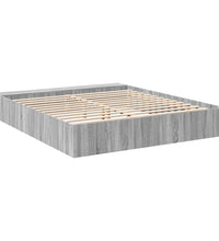 Bettgestell Grau Sonoma 200x200 cm Holzwerkstoff