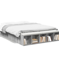 Bettgestell Grau Sonoma 160x200 cm Holzwerkstoff