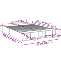 Bettgestell Sonoma-Eiche 150x200 cm Holzwerkstoff