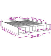 Bettgestell Sonoma-Eiche 140x200 cm Holzwerkstoff