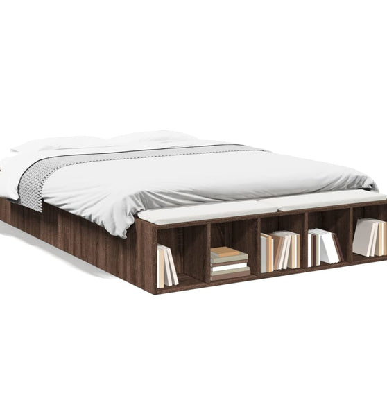 Bettgestell Braun Eichen-Optik 120x200 cm Holzwerkstoff