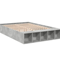 Bettgestell Betongrau 140x190 cm Holzwerkstoff