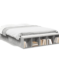 Bettgestell Betongrau 140x190 cm Holzwerkstoff