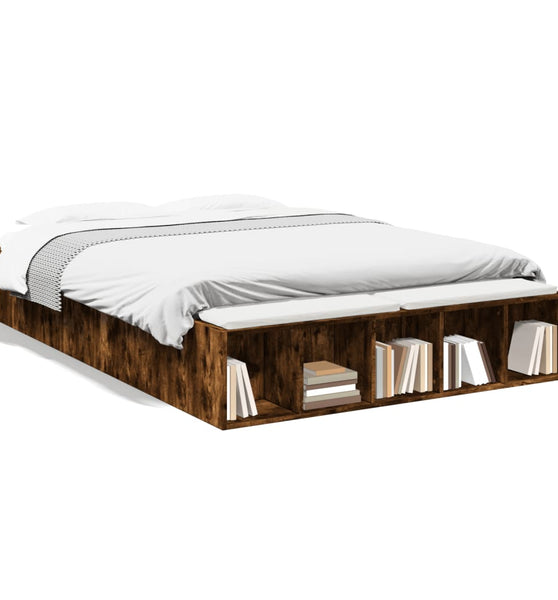 Bettgestell Räuchereiche 140x190 cm Holzwerkstoff