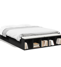 Bettgestell Schwarz 135x190 cm Holzwerkstoff