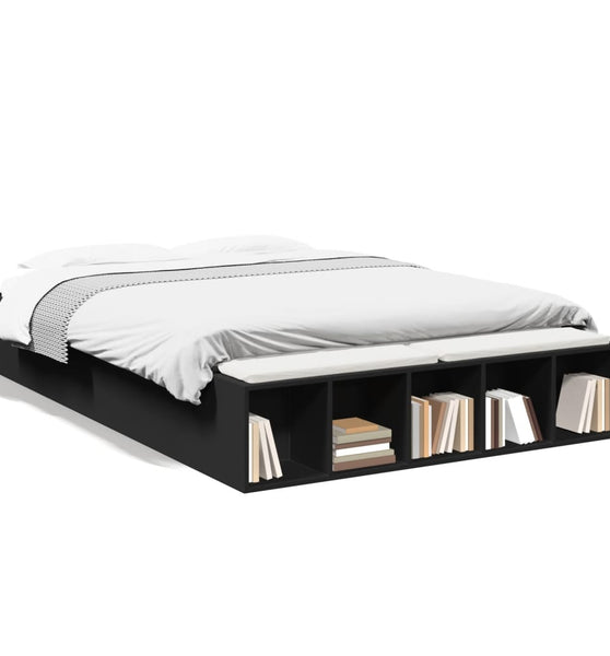 Bettgestell Schwarz 135x190 cm Holzwerkstoff