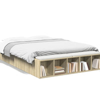Bettgestell Sonoma-Eiche 135x190 cm Holzwerkstoff