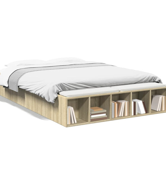 Bettgestell Sonoma-Eiche 135x190 cm Holzwerkstoff