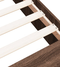 Bettgestell Braun Eichen-Optik 135x190 cm Holzwerkstoff