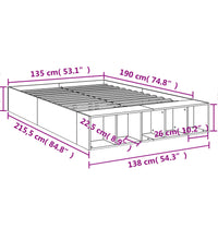 Bettgestell Braun Eichen-Optik 135x190 cm Holzwerkstoff
