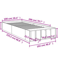 Bettgestell Sonoma-Eiche 100x200 cm Holzwerkstoff