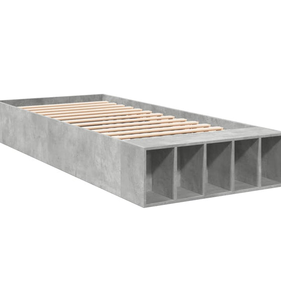 Bettgestell Betongrau 100x200 cm Holzwerkstoff