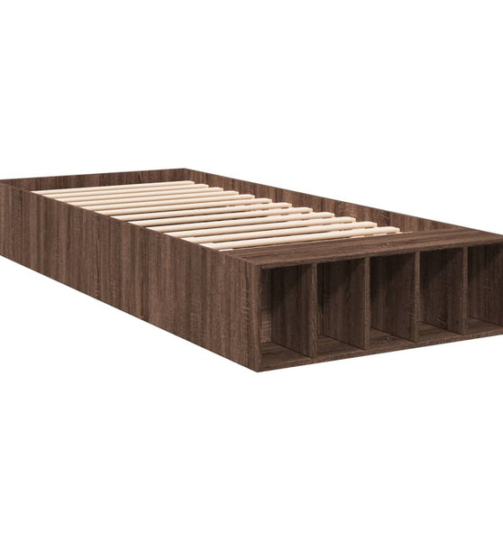 Bettgestell Braun Eichen-Optik 90x200 cm Holzwerkstoff