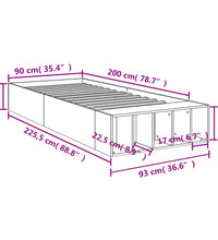 Bettgestell Braun Eichen-Optik 90x200 cm Holzwerkstoff